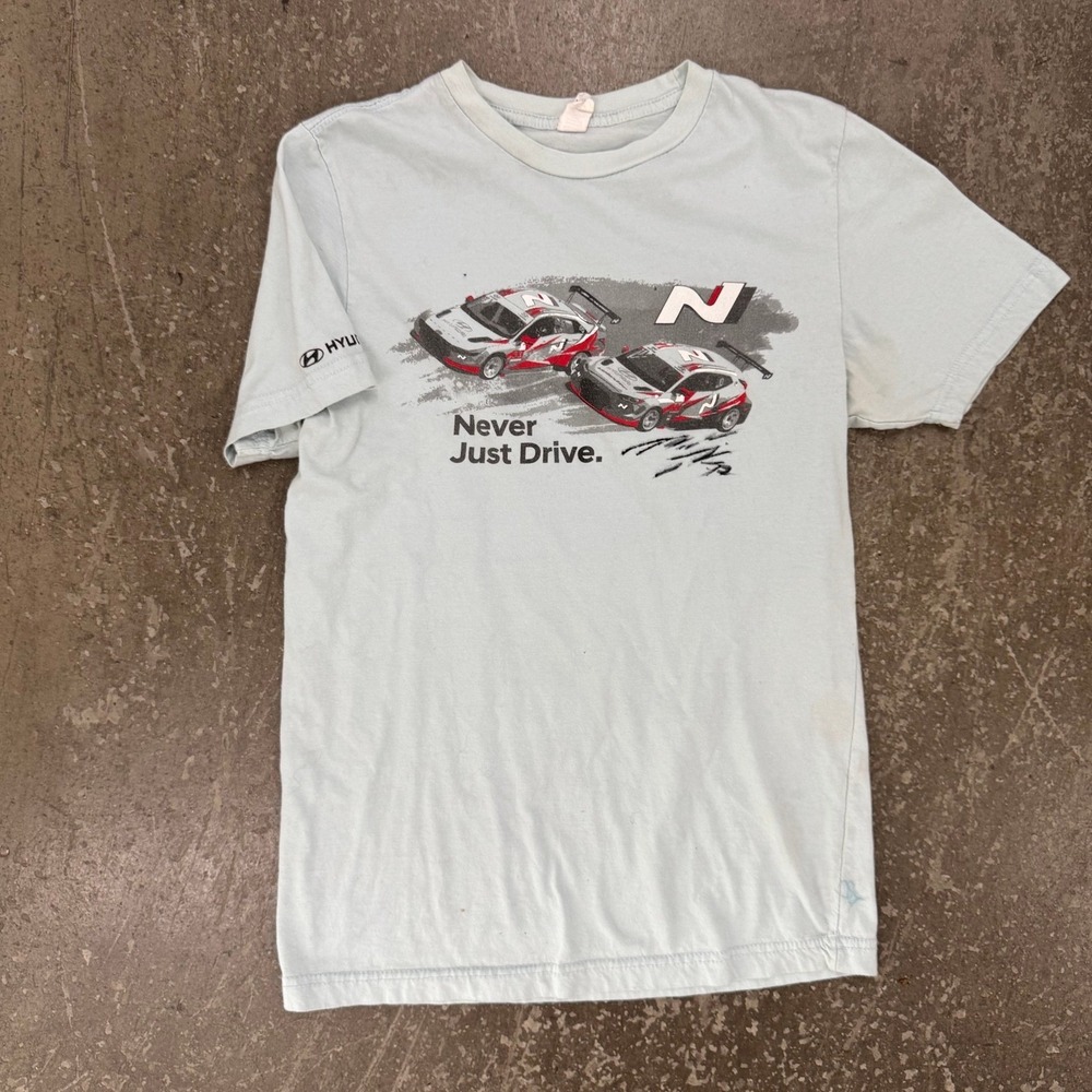 Hyundai N Racing T-Shirt Mens Small Blue Good Bryan Herta Autosport Graphic Tee